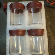 Curtis Stone Spice Jars 4 Ounce Spice Bottles/Jars With Red Lids