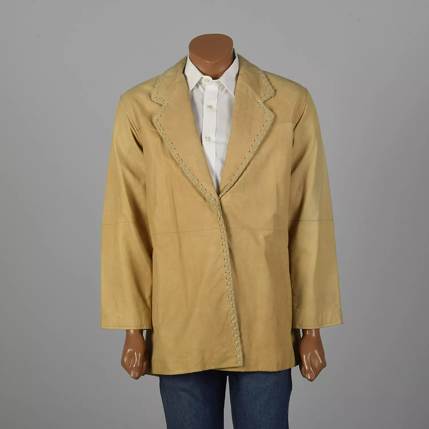  1990s blazer style whip stitch trim vtg jacket