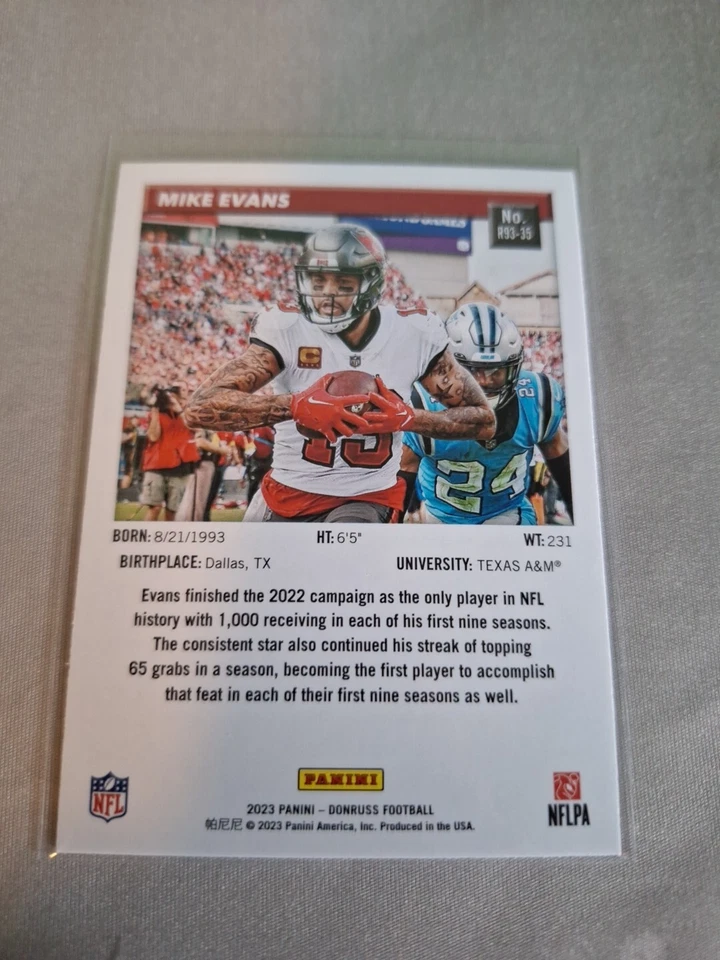 2023 DONRUSS FOOTBALL 1993 RETRO SP #R93-35 MIKE EVANS TAMPA BAY BUCCANEERS - Image 2 of 2
