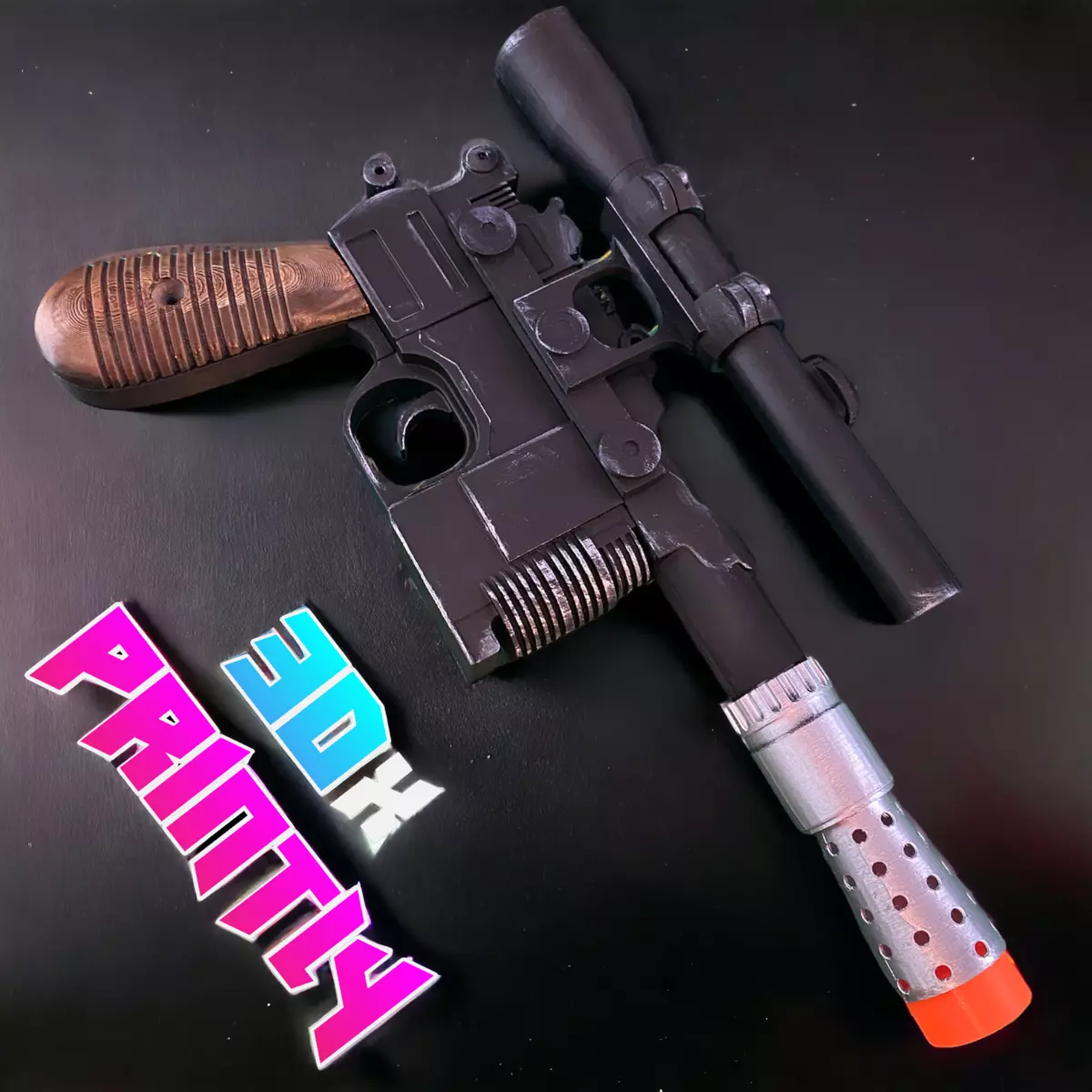 Han Solo DL44 Blaster kit 1 1 Scale 3D Printed Replica Prop for