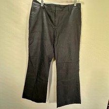 Banana Republic Pants Womens 12 Navy Blue Cotton Stretch Wide Leg Pockets Flat