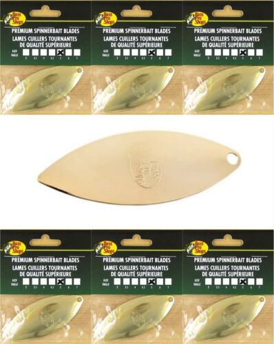 (6) Packs Of 3 Bass Pro Shops #5 Gold Willow SpinnerBait Blades BP5W-G New