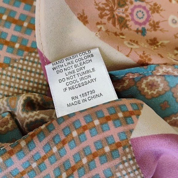 Rose + Olive Patchwork Quilt Button Up Top Womens… - image 7