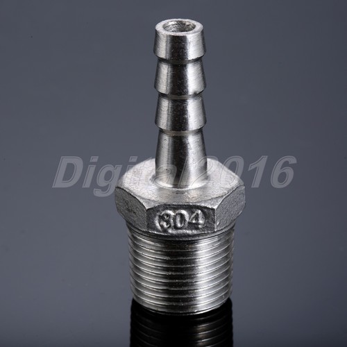 304 Stainless Steel Male Thread Pipe Fitting x Barb Hose Tail Pagoda Joint NPT - Picture 14 of 19