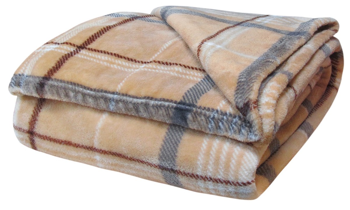 Large Check Throw Tartan Fleece Blanket Plush Cosy 130x180cm