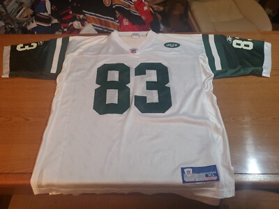 NY JETS #83 MOSS, #81 BRADY CHREBIT SANCHEZ TESTAVAROE JERSEY LOT