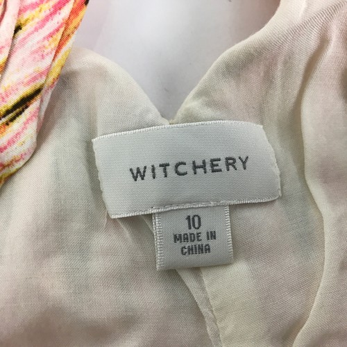 Witchery Dress Peach Size 10 Cream Chevron Stripe Midi Maxi Halter Neck Casual - Picture 11 of 14