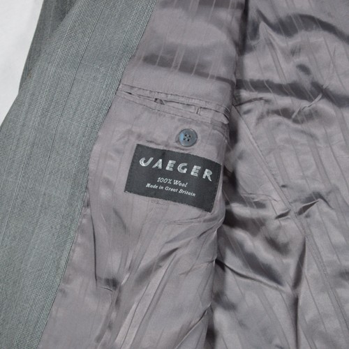 JAEGER Vintage Men's Grey Pure New Wool Suit Jacket Blazer Size 58 C - Picture 9 of 13