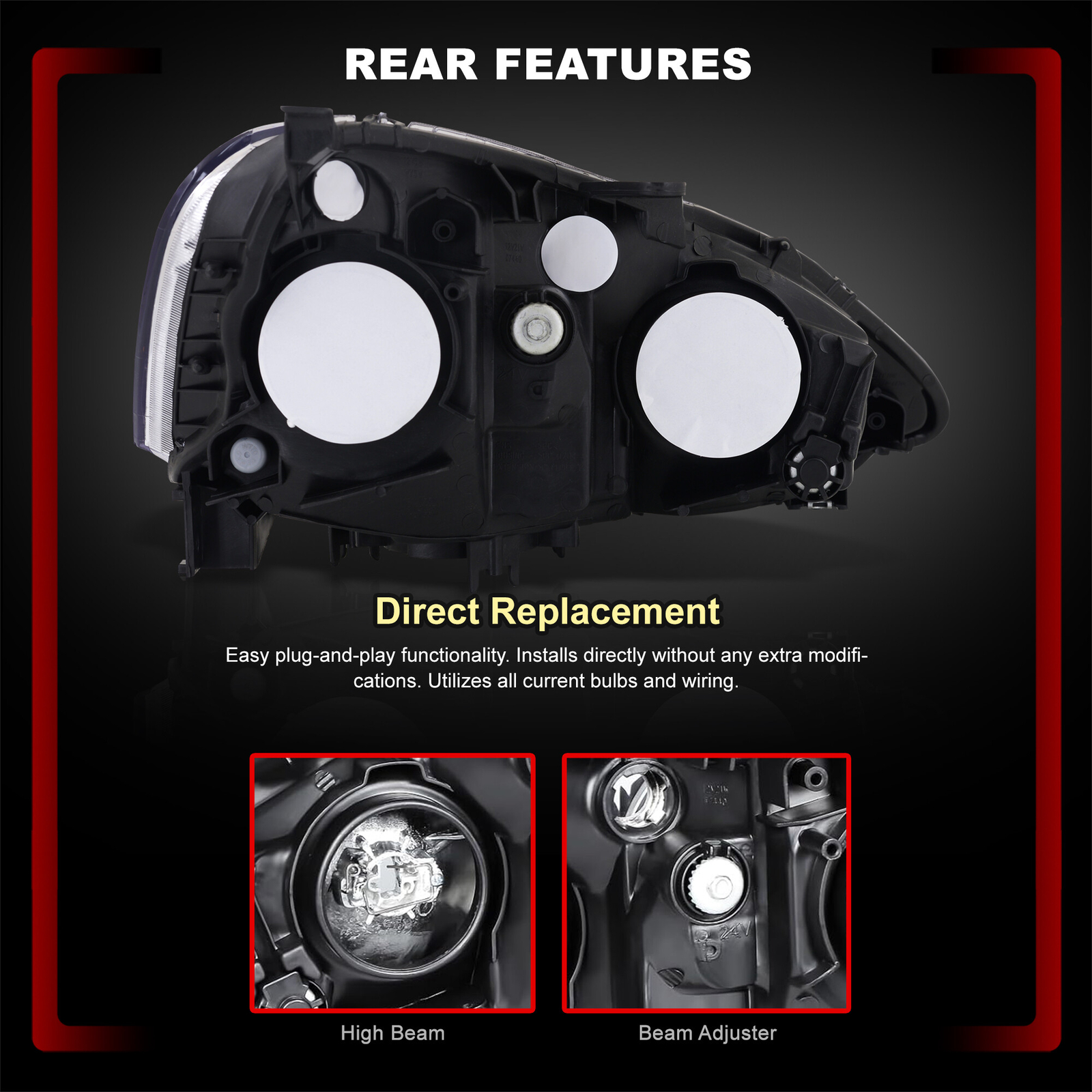 For 2002-2004 RSX DC5 Chrome Housing Driver & Passenger Headlights Assembly Lamp