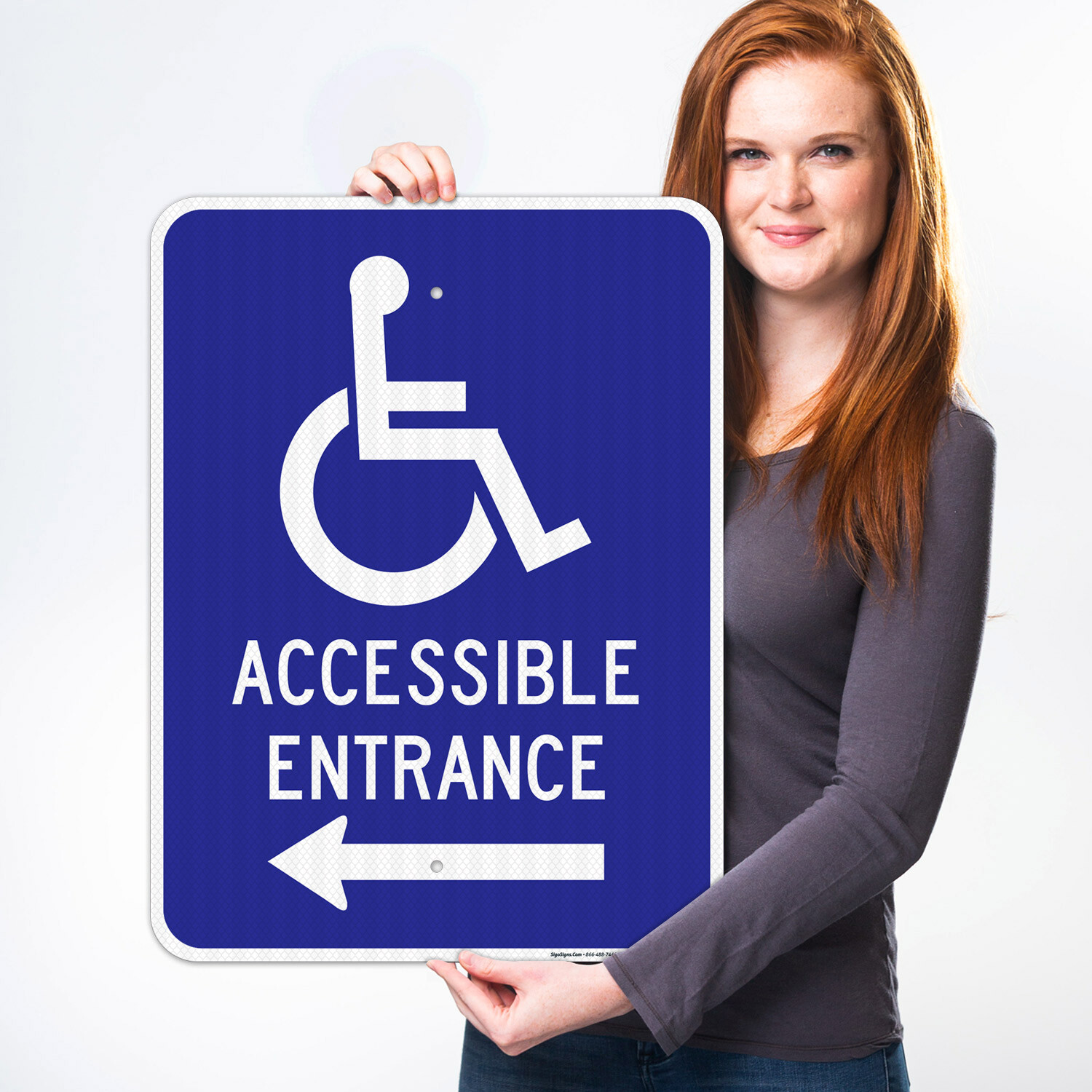 Accessible Entrance Left Sign,