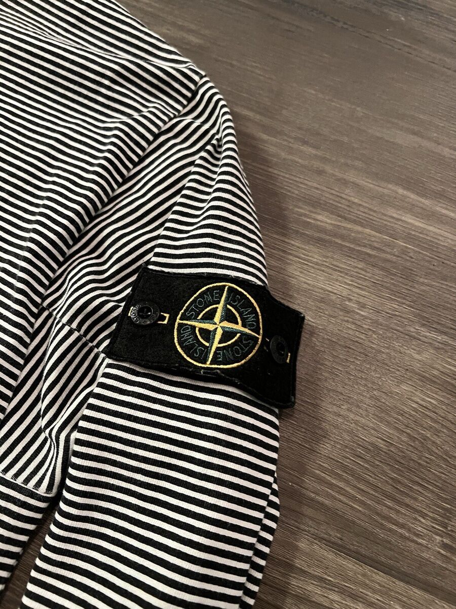 L) SUPREME X STONE ISLAND LONG SLEEVE STRIPED T-SHIRT BLACK L) SUPREME X STONE ISLAND LONG SLEEVE STRIPED T-SHIRT BLACK