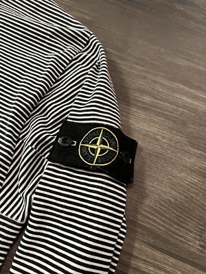 L) SUPREME X STONE ISLAND LONG SLEEVE STRIPED T-SHIRT BLACK L) SUPREME X STONE ISLAND LONG SLEEVE STRIPED T-SHIRT BLACK