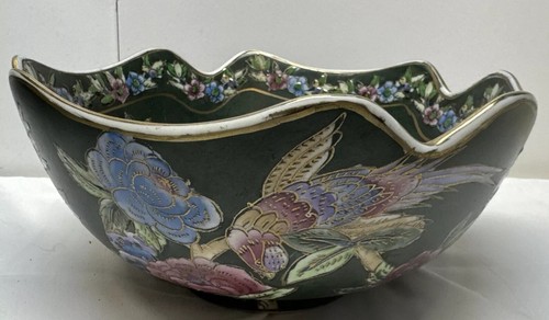 Cuenco vintage chino de porcelana pintado a mano con motivo floral - Imagen 5 de 9