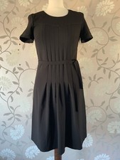 One Step Size 8 (34) Black Dress Pleat Front Knee Length NEW+TAGS Office Formal