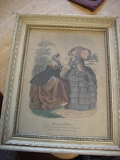 VINTAGE MIROIR DES DODES PRINT FRAMED UNDER GLASS 7.5X9.5