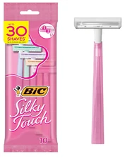 BIC Silky Touch Women'S Disposable Razors, with 2 Blades, Pretty Pastel Razor Ha