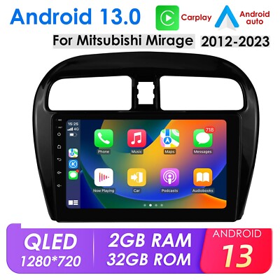 9'' Apple CarPlay Car Android Radio Stereo GPS Navi For Mitsubishi Mirage 2012-18