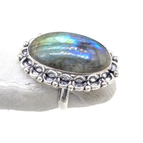 Labradorite Handmade 925 Sterling Silver Statement Ring-Mother's Day Gift - Picture 2 of 7