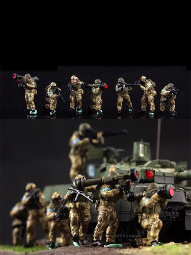 Resin 1/72 Diorama Miniature Toys Ukrainian Anti-tank Squad Painted Solider 7pcs - Picture 2 of 6