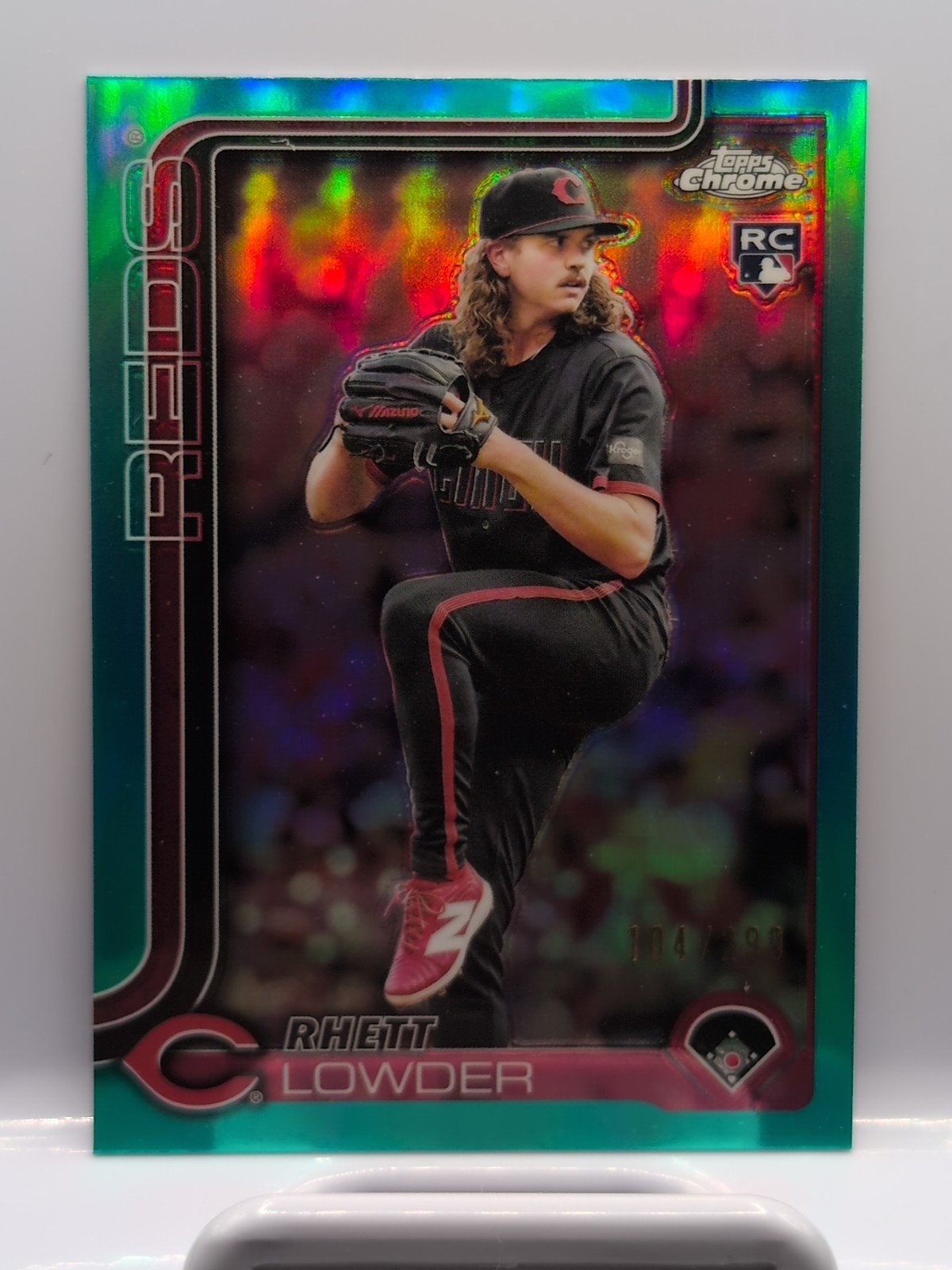 2025 Topps Chrome #147 Rhett Lowder Aqua Refractor RC #/199