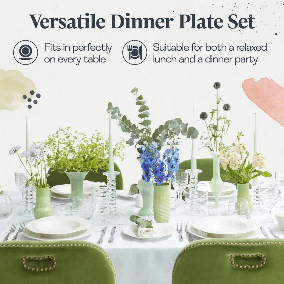 Sophie Conran White Dinner Plates | Set of 4 | Dinner, Pasta, and Appetizer P... - Image 4 of 4