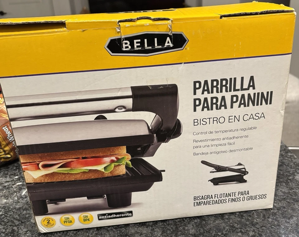 Bella Panini Grill – Adjustable Temperature, Non-Stick Plates, Floating Hinge - Image 2 of 4