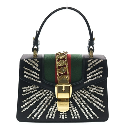 Gucci Ii Sherry Line Syie Tone 2WAY Shoulder Handbag Black 470270 493075 r17_070