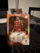 2025-26 Topps Chrome UEFA Club Competitions Virgil Van Dijk Orange Auto 07/25