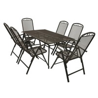 Garten Sitzgruppe 7-Teilig Metall GartenmöBel Set Balkon Terrasse Essgruppe