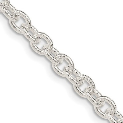 Sterling Silber 4,55 mm ausgefallen gemustert Rolo Kette Halskette
