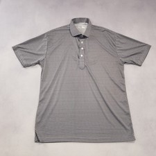 Collars  Co Dress Collar Polo Shirt Men's Size Large Black White Geometric EUC