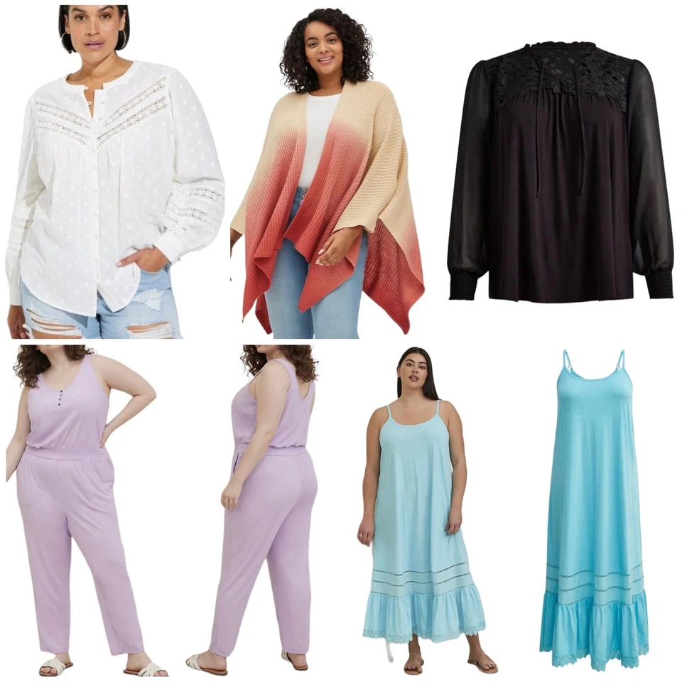 Torrid 全新带标签 5 件套套装尺寸 1X Ruana 包裹连身裤,2 LS 上装,长裙