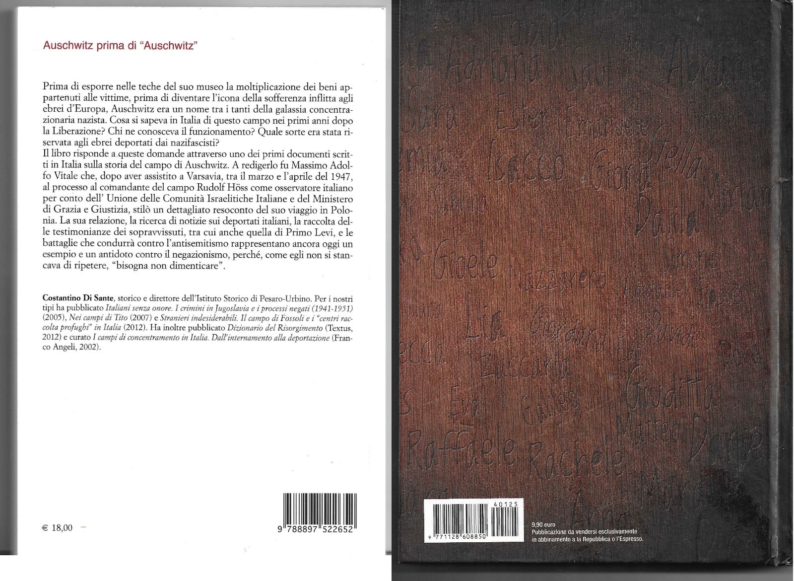 Auschwitz prima di Auschwitz+Il libro della Shoah italiana parte 1-lotto 2 libri foto 2