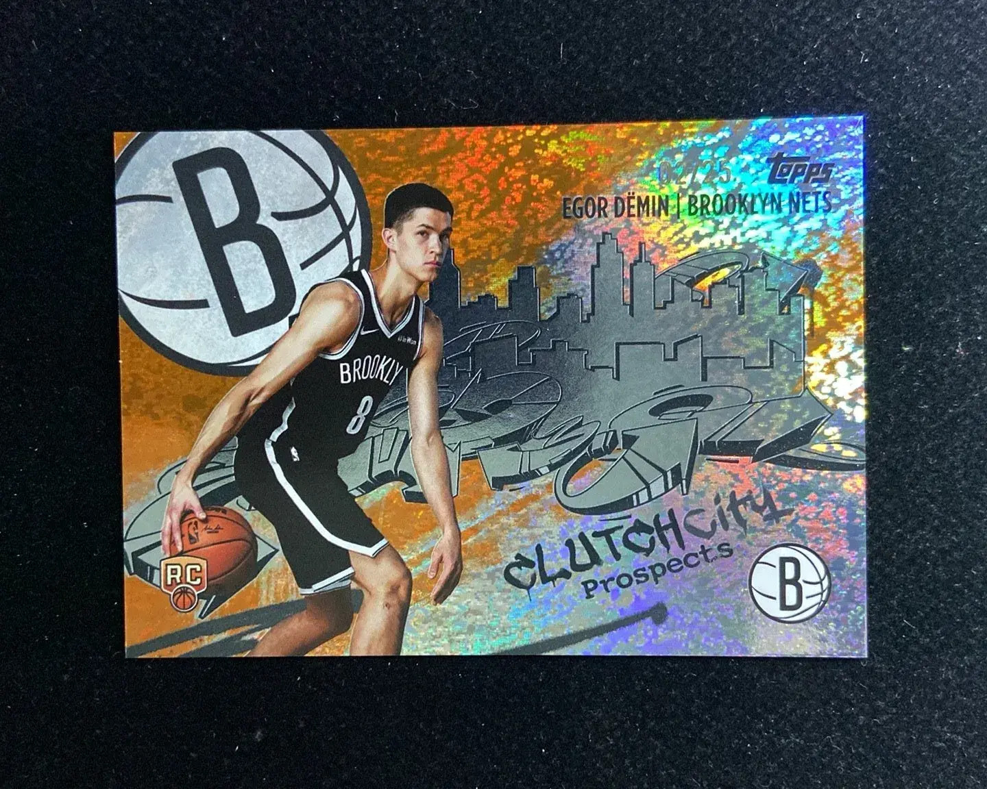 2025-26 Topps Clutch City Prospects Orange #CC-8 Egor Demin RC Rookie 2/25 HD