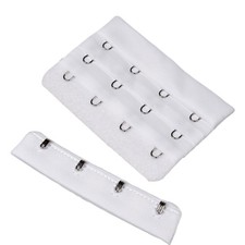 Dyable White Bra Hook And Eye Replacement Closure 4 Rows 3 Inch Wide 1 Pair