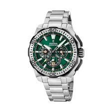 Festina Chrono Bike F20724/3 Men's Watch - Green Dial, Stainless Steel Bracelet