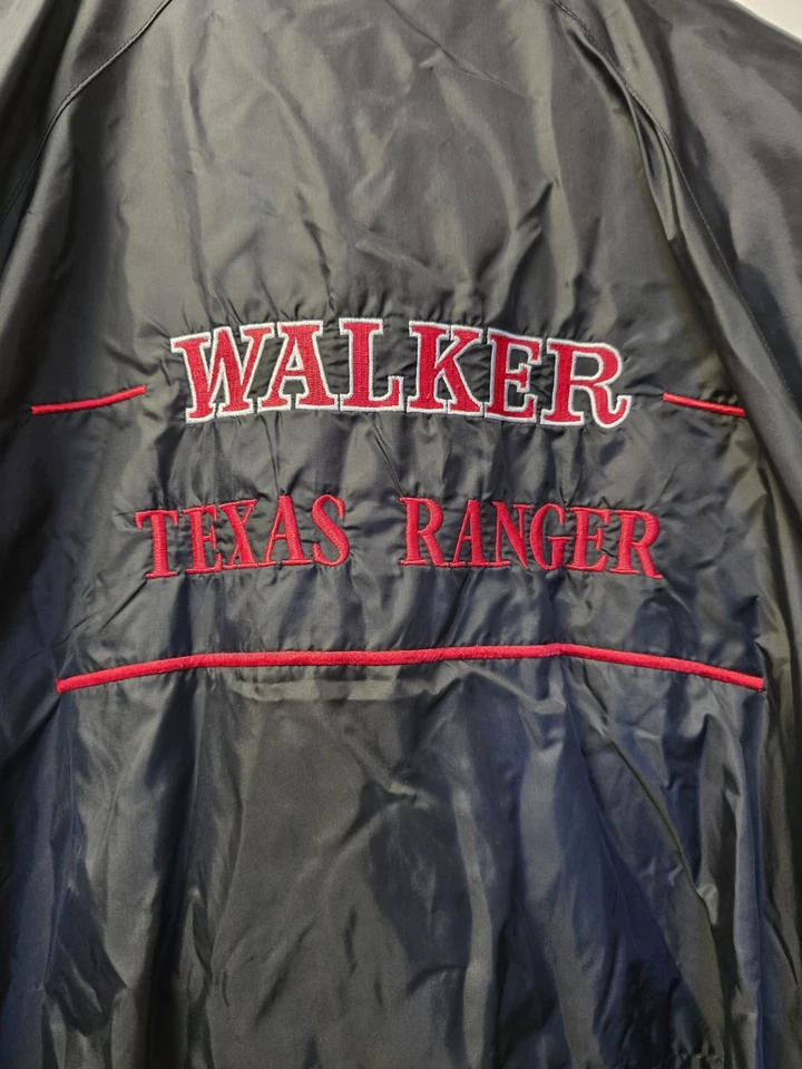 Vtg 90s Walker Texas Ranger Cast & Crew Full Zip Windbreaker Jacket XXL Rawlings - Image 2 of 4