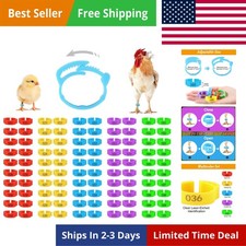 100Pcs Chicken Leg Bands,Multiple Color Poultry Identification Leg Rings Chicken