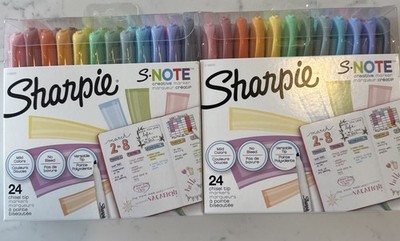 (2) New Sharpie S Note Creative Markers Packs of 24 Assorted Colors Chisel Tip