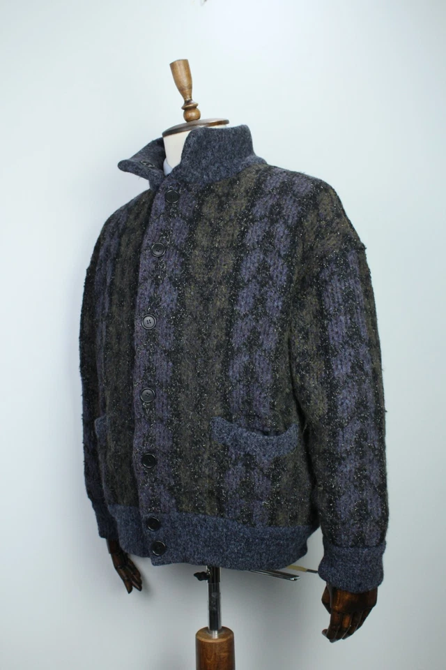 Vintage MISSONI Reversible WOOL Multicolor Knited Bomber Jacket 54 IT XL Supreme - Image 3 of 4