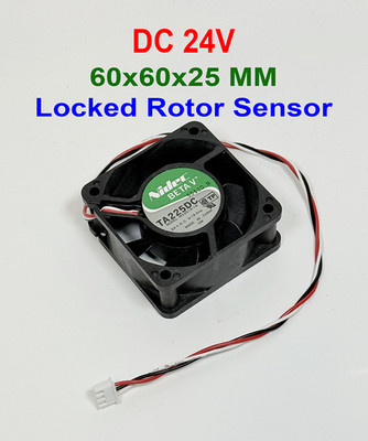Nidec Industrial Grade DC 24V High Speed Fan 60x60x25mm Locked Rotor Sensor