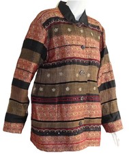 Chico's Sz 2 L Silk Art-to-Wear Lux Paisley Tapestry Patchwork Amazing Jacket