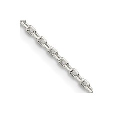 Sterling Silver 1.5mm Beveled Oval Cable Chain Necklace