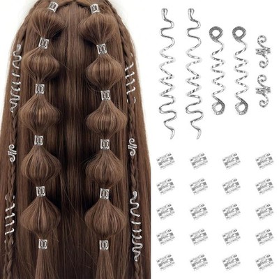 26pcs Gold Hair Jewelry for Women Loc Hair Jewelry for Braids Metal Dreadlock Be
