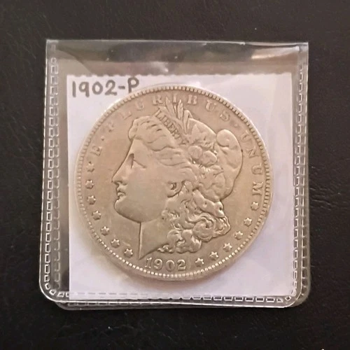 1902 Morgan Silver Dollar $1 Coin Philadelphia Mint Circulated 90% Silver