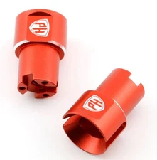 Power Hobby - Aluminum Rear Wheel Shaft, Red, for Kyosho Fazer MK2