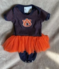 Auburn Tigers NCCA Girls Pin Dot Tutu Creeper, 6 Months by Two Feet Ahead NWOT
