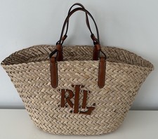 Stunning Women’s Ralph Lauren Straw&leather  Bag, Brand Logo On Front RRP£299