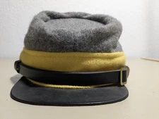 CSA Kepi Gray Yellow Wool Hat Fitted Civil War Cap The Depot Reenact