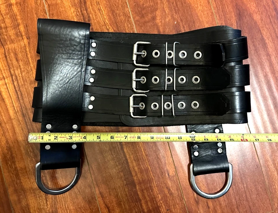 Rough Trade Tres Hebilla de Cinturón Negro Ajustable Cuero Punk Gótico Bondage Juegos con disfraces Foto 3 de 4